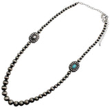 110933, WESTERN CONCHO BEADED REVERSIBLE LONG NECKLACE