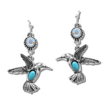 110937, WESTERN TURQUOISE HUMMINGBIRD EARRINGS