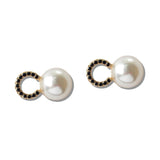 110957, COCO PAVE CRYSTAL PEARL STUD EARRINGS
