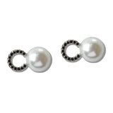 110957, COCO PAVE CRYSTAL PEARL STUD EARRINGS