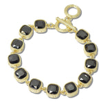 110964, 14K GOLD PLATED CUBIC ZIRCONIA CUSHION TOGGLE BRACELET