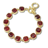 110964, 14K GOLD PLATED CUBIC ZIRCONIA CUSHION TOGGLE BRACELET