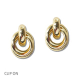 110970, INTERLOCKING KNOT CLIP ON EARRINGS