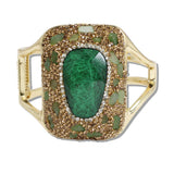 110973, BLING CRYSTAL AND SEMI PRECIOUS STONE GEOMETRIC BANGLE BRACELET