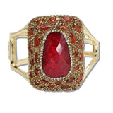 110973, BLING CRYSTAL AND SEMI PRECIOUS STONE GEOMETRIC BANGLE BRACELET