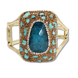 110973, BLING CRYSTAL AND SEMI PRECIOUS STONE GEOMETRIC BANGLE BRACELET