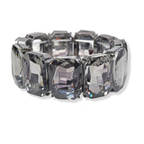 110975, RECTANGLE GEOMETRIC RHINESTONE STRETCH BRACELET