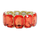 110975, RECTANGLE GEOMETRIC RHINESTONE STRETCH BRACELET