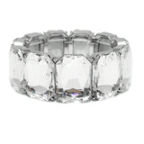 110975, RECTANGLE GEOMETRIC RHINESTONE STRETCH BRACELET
