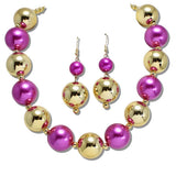 111063, CHUNKY BALL BEADED NECKLACE wholesale fashion jewelry - GOOD FEELINGS, INC