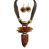 111065, MULTI CORD RESIN STATEMENT NECKLACE wholesale fashion jewelry - GOOD FEELINGS, INC