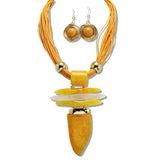 111065, MULTI CORD RESIN STATEMENT NECKLACE wholesale fashion jewelry - GOOD FEELINGS, INC