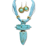 111065, MULTI CORD RESIN STATEMENT NECKLACE wholesale fashion jewelry - GOOD FEELINGS, INC