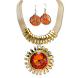 111066, MESH COLLAR SUNBURST CRYSTAL RHINESTONE NECKLACE wholesale fashion jewelry - GOOD FEELINGS, INC