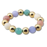 111072, NATURAL GEMSTONE BEADED STRETCH BRACELET wholesale fashion jewelry - GOOD FEELINGS, INC
