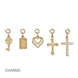 111074, GOLD TONE ECLECTIC CHARM COLLECTION wholesale fashion jewelry - GOOD FEELINGS, INC