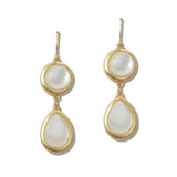 111081, ELEGANT BEZEL SET TEARDROP EARRINGS wholesale fashion jewelry - GOOD FEELINGS, INC