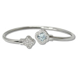 111105, CLOVER CUT CZ HALO OPEN CUFF BRACELET wholesale fashion jewelry - GOOD FEELINGS, INC