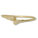 111107, PAVE CZ TEARDROP OPEN CUFF BRACELET wholesale fashion jewelry - GOOD FEELINGS, INC