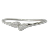 111107, PAVE CZ TEARDROP OPEN CUFF BRACELET wholesale fashion jewelry - GOOD FEELINGS, INC