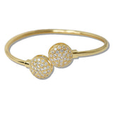 111108, PAVE CZ ROUND OPEN CUFF BRACELET wholesale fashion jewelry - GOOD FEELINGS, INC