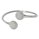 111108, PAVE CZ ROUND OPEN CUFF BRACELET wholesale fashion jewelry - GOOD FEELINGS, INC