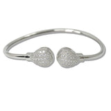 111109, PAVE CZ TEARDROP OPEN CUFF BRACELET wholesale fashion jewelry - GOOD FEELINGS, INC