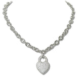 111130, 14K GOLD PLATED PAVE CZ HEART CHARM DESIGNER INSPIRED NECKLACE wholesale fashion jewelry - GOOD FEELINGS, INC