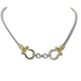 111138, 14K GOLD PLATED HORSESHOE LINK DESIGNER INSPIRED NECKLACE wholesale fashion jewelry - GOOD FEELINGS, INC