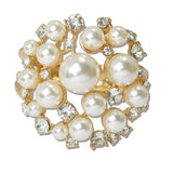 111140, BOLD PEARL AND CRYSTAL CLUSTER BANGLE BRACELET wholesale fashion jewelry - GOOD FEELINGS, INC