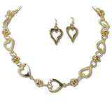 111169, OPEN HEART AND KNOTTED LINK NECKLACE wholesale fashion jewelry - GOOD FEELINGS, INC