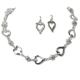 111169, OPEN HEART AND KNOTTED LINK NECKLACE wholesale fashion jewelry - GOOD FEELINGS, INC