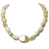 111177, BOLD RESIN AND METALLIC STATEMENT NECKLACE wholesale fashion jewelry - GOOD FEELINGS, INC