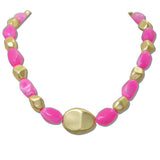 111177, BOLD RESIN AND METALLIC STATEMENT NECKLACE wholesale fashion jewelry - GOOD FEELINGS, INC