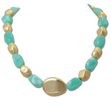 111177, BOLD RESIN AND METALLIC STATEMENT NECKLACE wholesale fashion jewelry - GOOD FEELINGS, INC