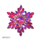 111182, FLORAL SUNBURST CRYSTAL BROOCH PIN wholesale fashion jewelry - GOOD FEELINGS, INC