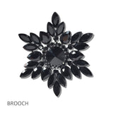 111182, FLORAL SUNBURST CRYSTAL BROOCH PIN wholesale fashion jewelry - GOOD FEELINGS, INC