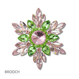 111182, SORORITY FLORAL BURST CRYSTAL BROOCH PIN wholesale fashion jewelry - GOOD FEELINGS, INC