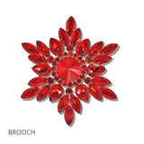 111182, FLORAL SUNBURST CRYSTAL BROOCH PIN wholesale fashion jewelry - GOOD FEELINGS, INC
