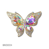 111183, CRYSTAL RHINESTONE BUTTERFLY BROOCH PIN wholesale fashion jewelry - GOOD FEELINGS, INC