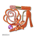 111186, HIGH HEEL LIPSTICK GLAMOUR BROOCH PIN wholesale fashion jewelry - GOOD FEELINGS, INC