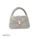 111190, CRYSTAL EVENING BAG BROOCH PIN wholesale fashion jewelry - GOOD FEELINGS, INC