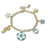 111196, WORLD CUP SOCCER FAN GAME DAY CHARM BRACELET wholesale fashion jewelry - GOOD FEELINGS, INC