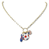 111200, WORLD CUP SOCCER FAN NATION CHARM NECKLACE wholesale fashion jewelry - GOOD FEELINGS, INC