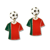 111202, WORLD CUP SOCCER FAN JERSEY DROP EARRINGS wholesale fashion jewelry - GOOD FEELINGS, INC