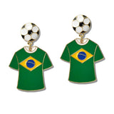 111202, WORLD CUP SOCCER FAN JERSEY DROP EARRINGS wholesale fashion jewelry - GOOD FEELINGS, INC