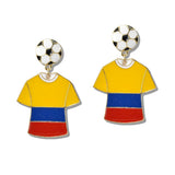 111202, WORLD CUP SOCCER FAN JERSEY DROP EARRINGS wholesale fashion jewelry - GOOD FEELINGS, INC