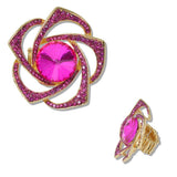 111221, FLOWER CRYSTAL RHINESTONE STRETCH RING wholesale fashion jewelry - GOOD FEELINGS, INC
