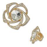 111221, FLOWER CRYSTAL RHINESTONE STRETCH RING wholesale fashion jewelry - GOOD FEELINGS, INC