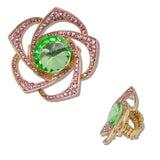 111221, SORORITY CRYSTAL FLOWER STRETCH RING wholesale fashion jewelry - GOOD FEELINGS, INC